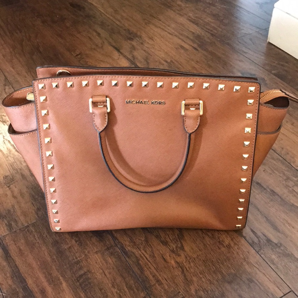 Michael Kors Brown Studded Tote